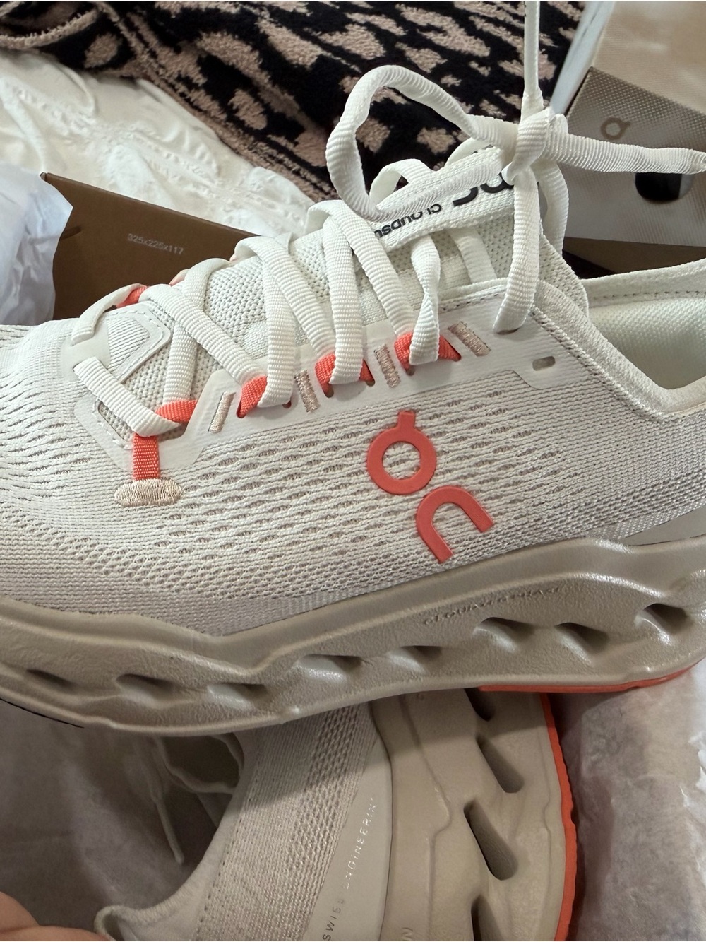 On Running Women's Cloudsurfer Max Sneakers in ivory salmon - Picture 2 of 3